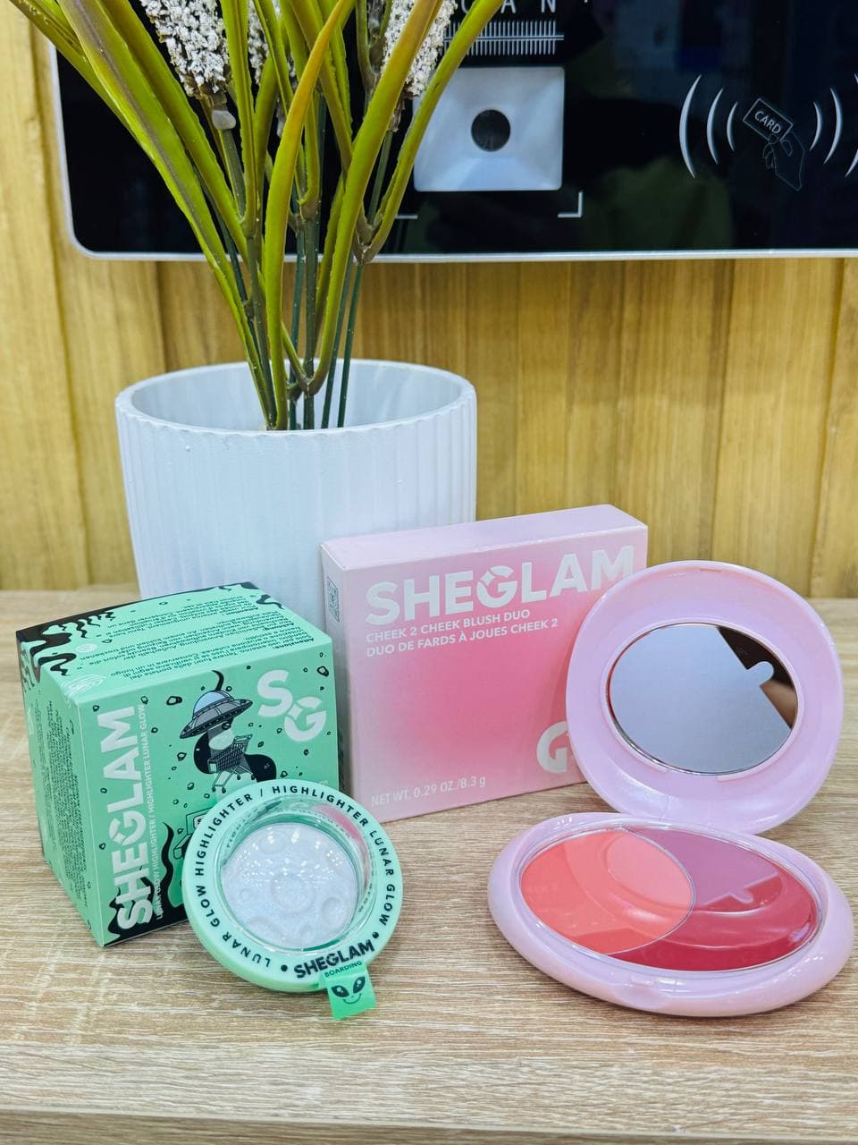 SHEGLAM Cheek 2 Cheek Blush Duo & Lunar Glow Highlighter 8.3g